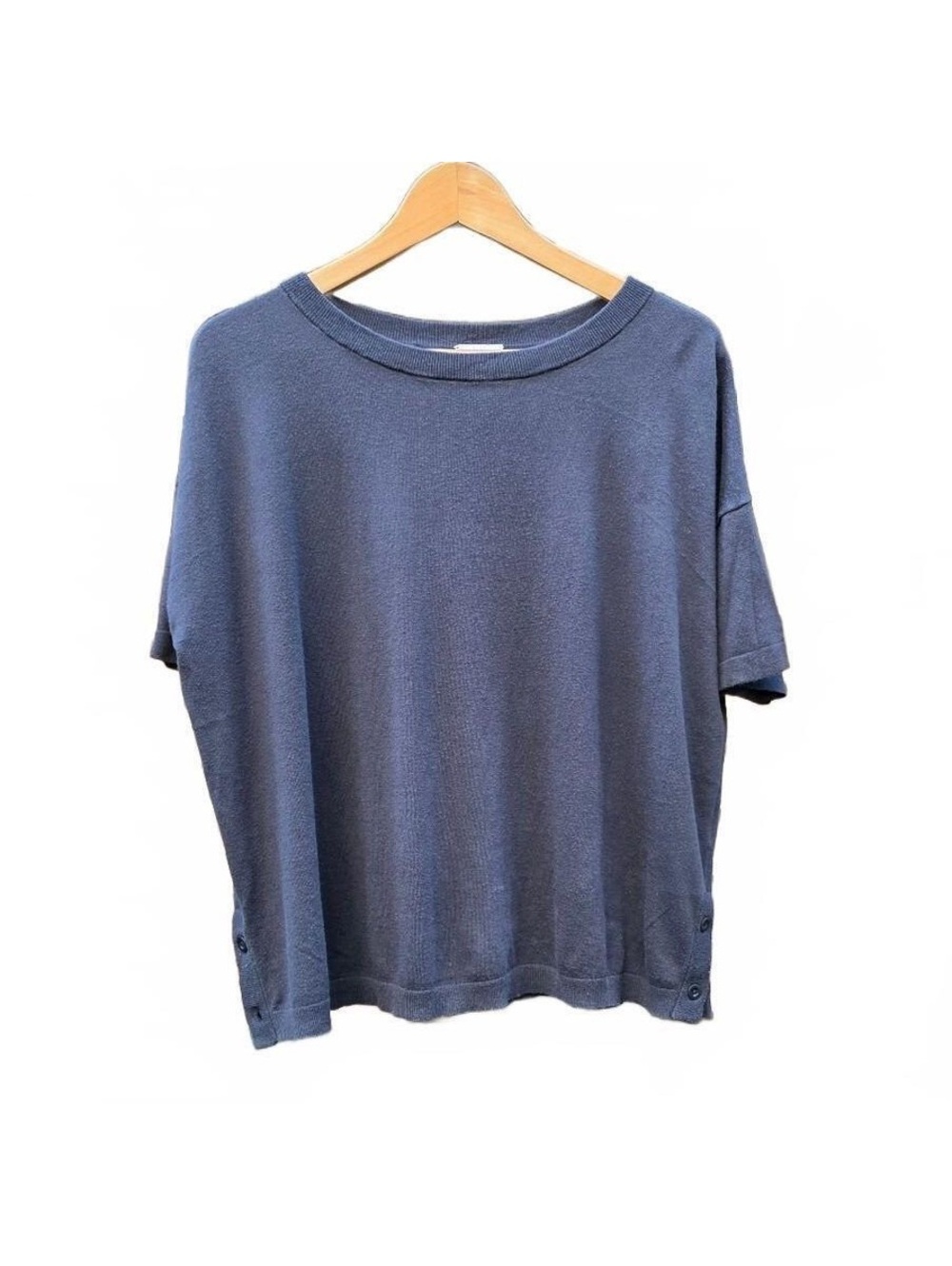 ELK Women's Navy Blue Boxy Short Sleeve Knit Sweater  US size 8